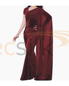 Chiffon Saree Plane Dark Brown