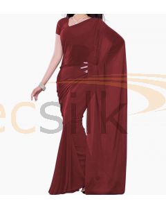 Chiffon Saree Plane Dark Maroon