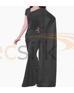 Chiffon Saree Plane Gray