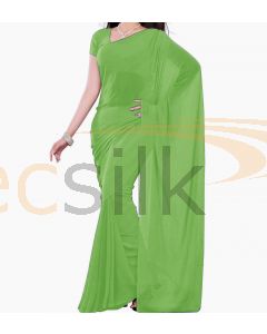 Chiffon Saree Plane Leaf green