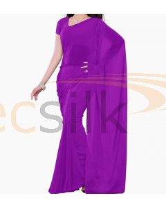 Chiffon Saree Plane Purple Bright