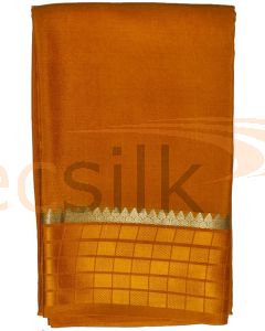 Crepe Silk Saree Copper Brown Box 