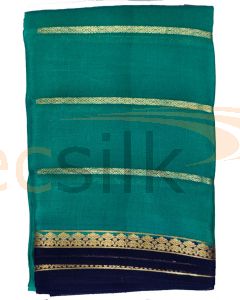 Crepe Silk Saree Light Rama Jari Body 