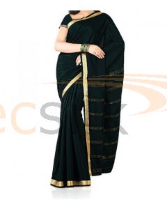 Silk Saree Crepe Black