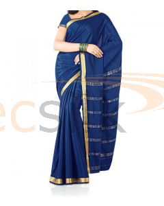 Silk Saree Crepe Blue