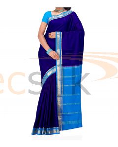 Crepe Silk Saree Blue & Blue