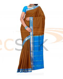 Crepe Silk Saree Blue & Corange