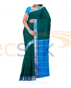 Crepe Silk Saree Blue & DeepRama