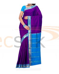 Crepe Silk Saree Blue & purple