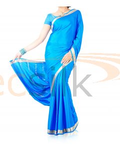 Silk Crepe Saree Blue