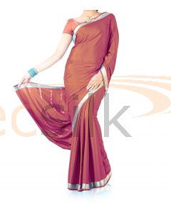 Silk Crepe Saree Copper Red