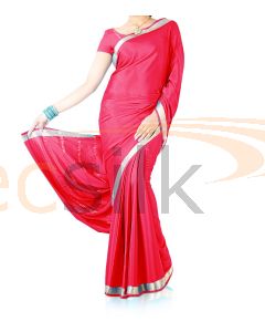 Silk Crepe Saree Dark Pink