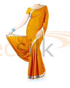 Silk Crepe Saree Deep Yellow