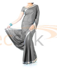 Silk Crepe Saree Light Gray