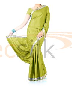 Silk Crepe Saree Light Mehandi