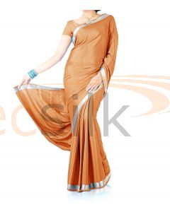 Silk Crepe Saree Light Orange