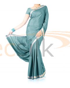 Silk Crepe Saree Light Pista