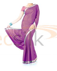 Silk Crepe Saree Light Purple