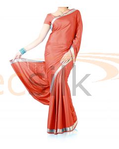 Silk Crepe Saree Light Red