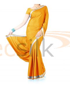 Silk Crepe Saree Light Yellow