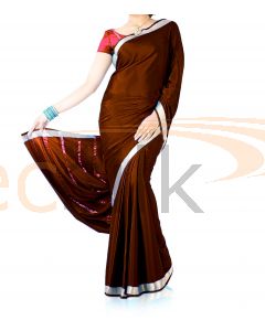 Silk Crepe Saree Maroon