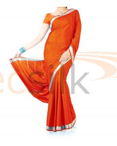 Silk Crepe Saree Orange