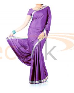 Silk Crepe Saree Purple