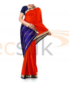 Pure Crepe Silk Saree Bright Red