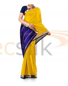 Pure Crepe Silk Saree Bright Yellow