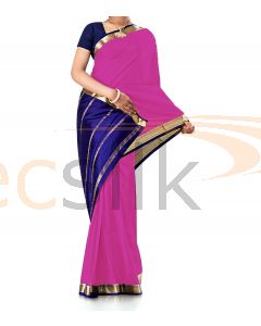 Pure Crepe Silk Saree Dark Pink