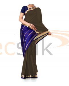 Pure Crepe Silk Saree Gray Blue