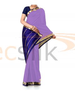 Pure Crepe Silk Saree Light Purple