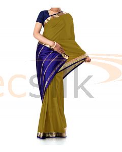 Pure Crepe Silk Saree Mehandi