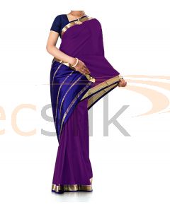 Pure Crepe Silk Saree Purple