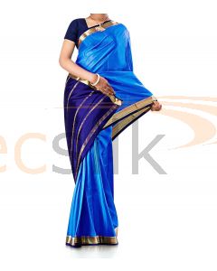 Pure Crepe Silk Saree Blue B