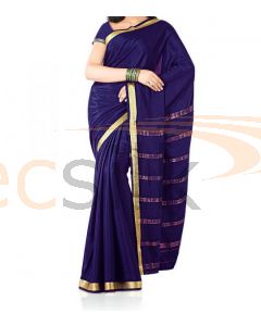 Silk Saree Crepe Deep Blue