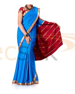 Pure Crepe Silk Saree Blue