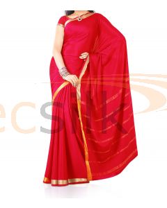 Silk Saree Crepe Red